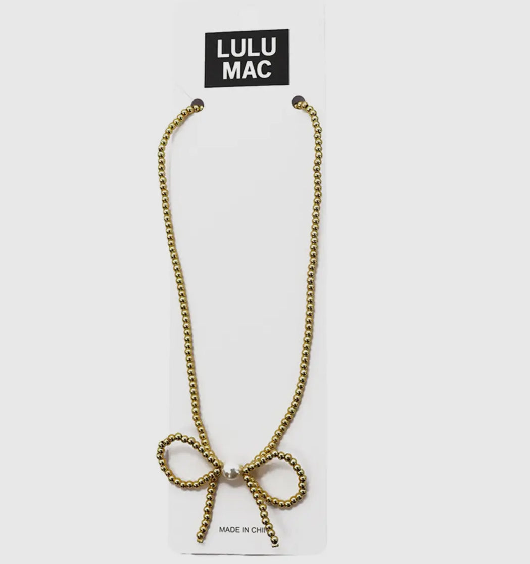 Lulu Mac bow necklace