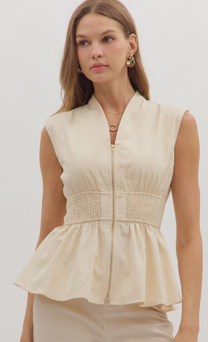 Ivory Hour Peplum Blouse