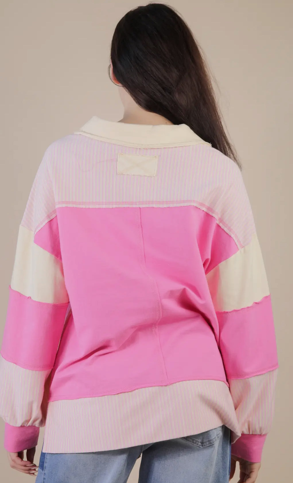 Bubblegum block pullover