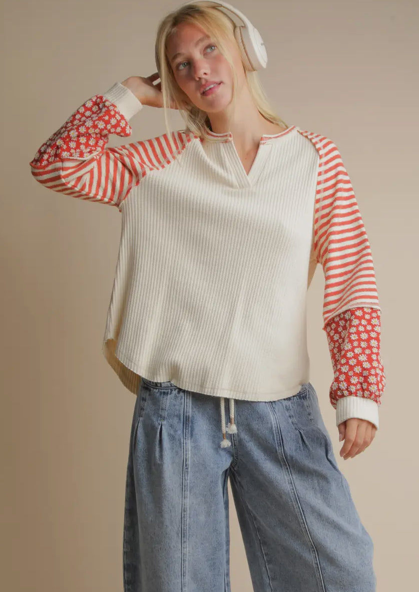 Sunset Mix Sleeve Pullover