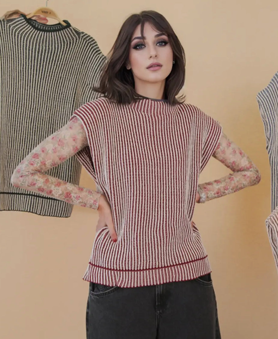 Burgundy rubbed sweater