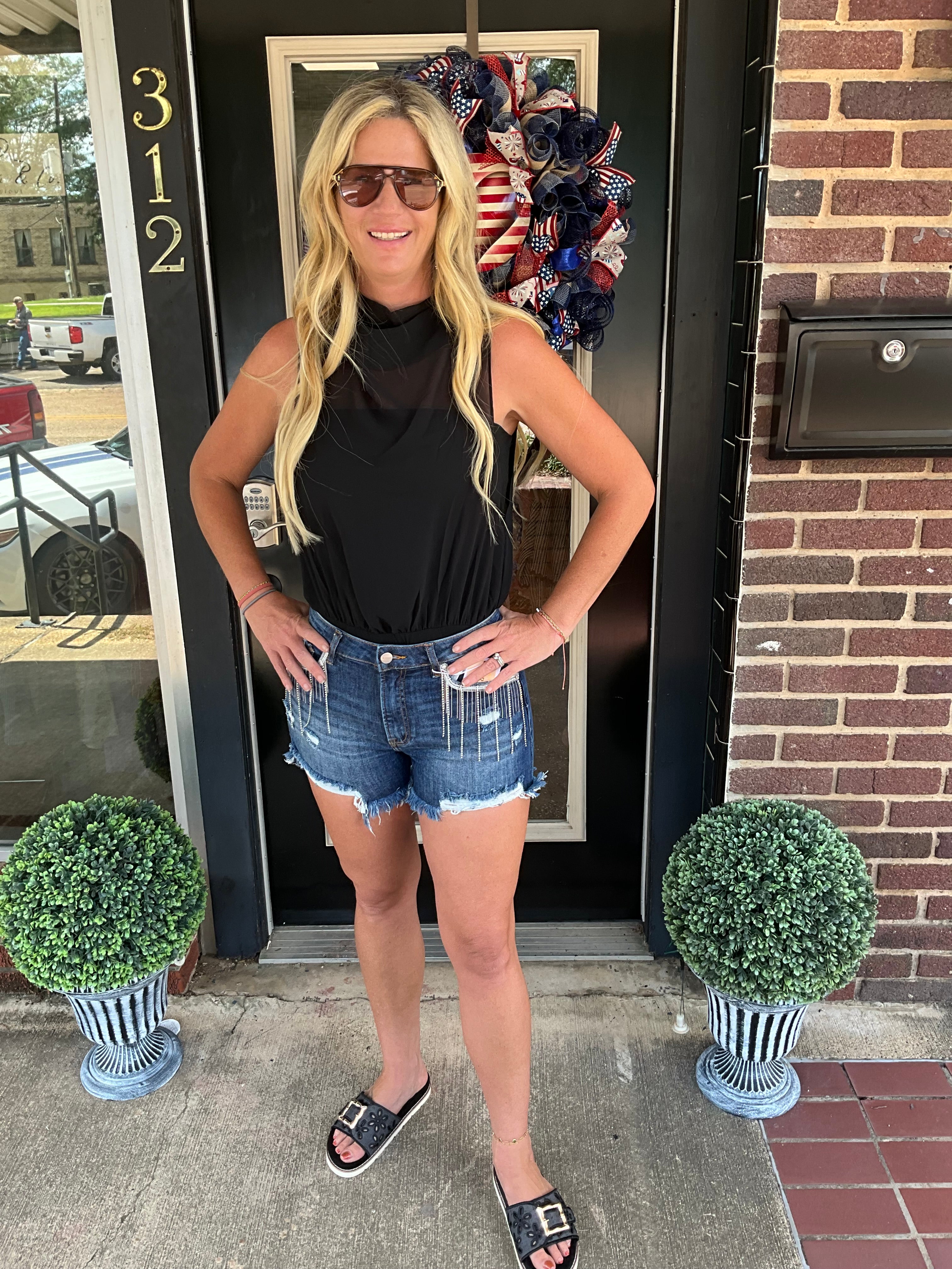Rhinestone rebel - risen shorts