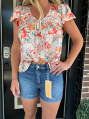 Retro risen high rise shorts