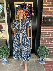 Meadow tapestry midi dress