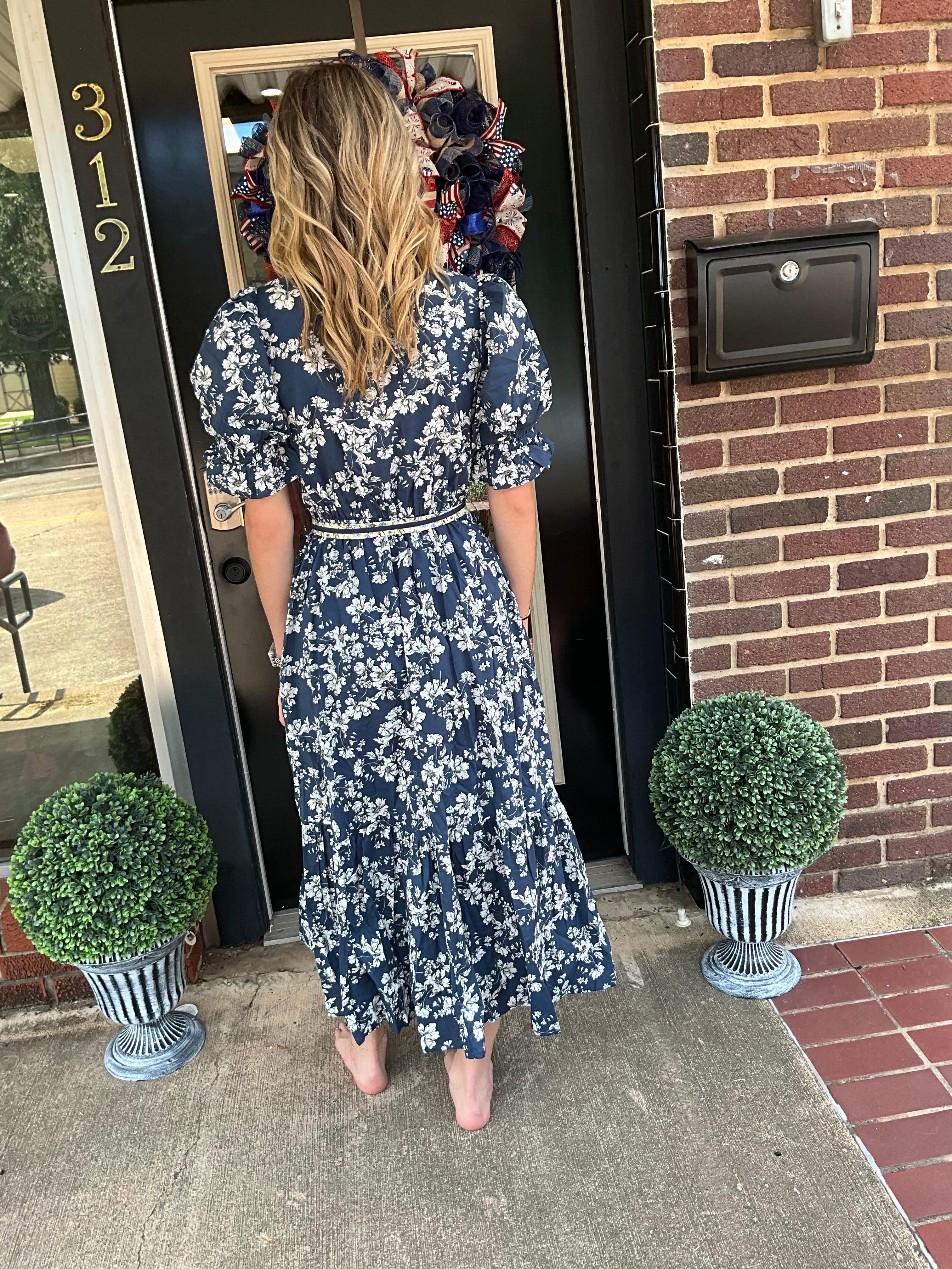 Meadow tapestry midi dress