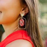 Taylor shaye red/ silver earring