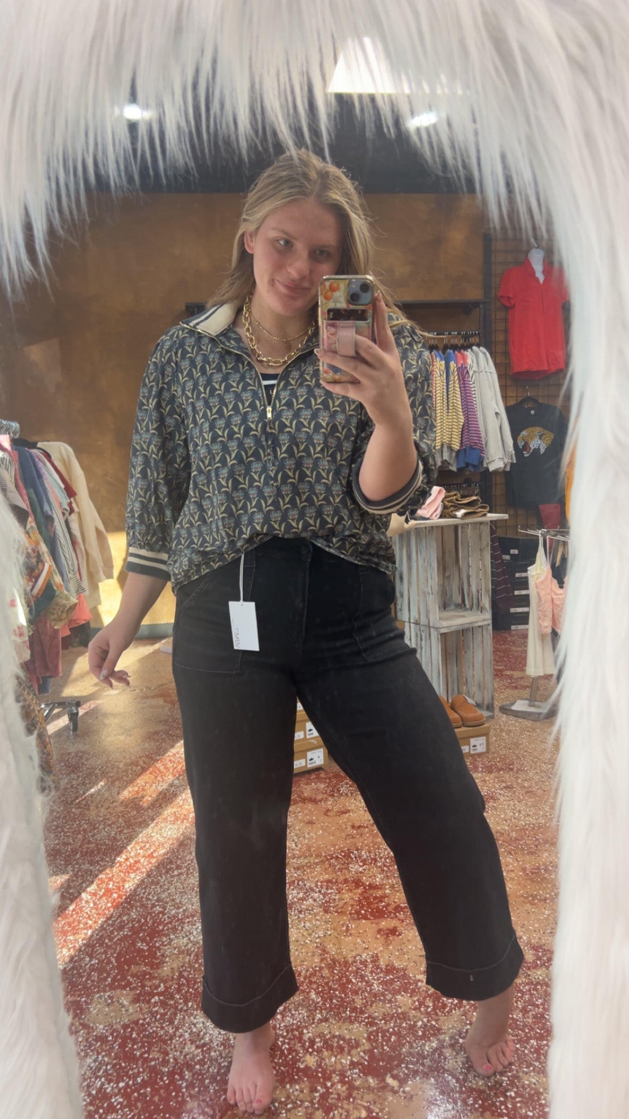 Black vervet trouser