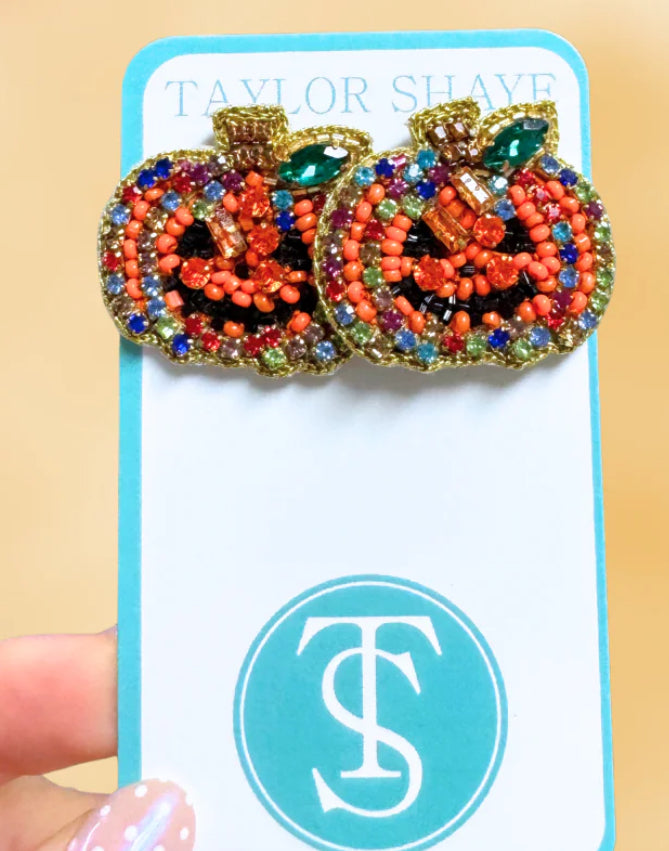 Pumpkin beaded earrings