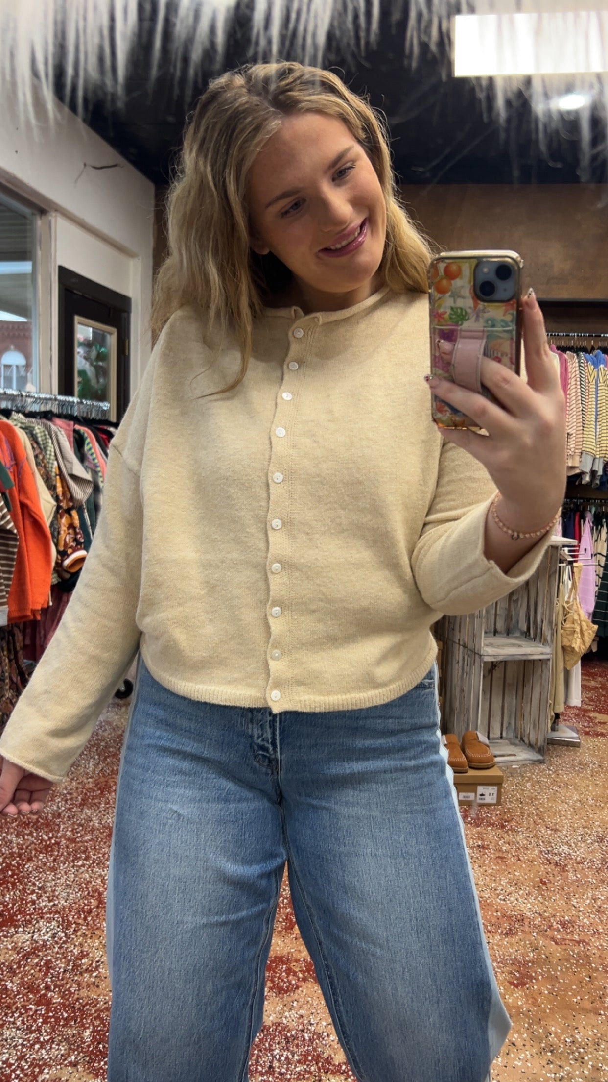 Vanilla Cloud Button Cardigan