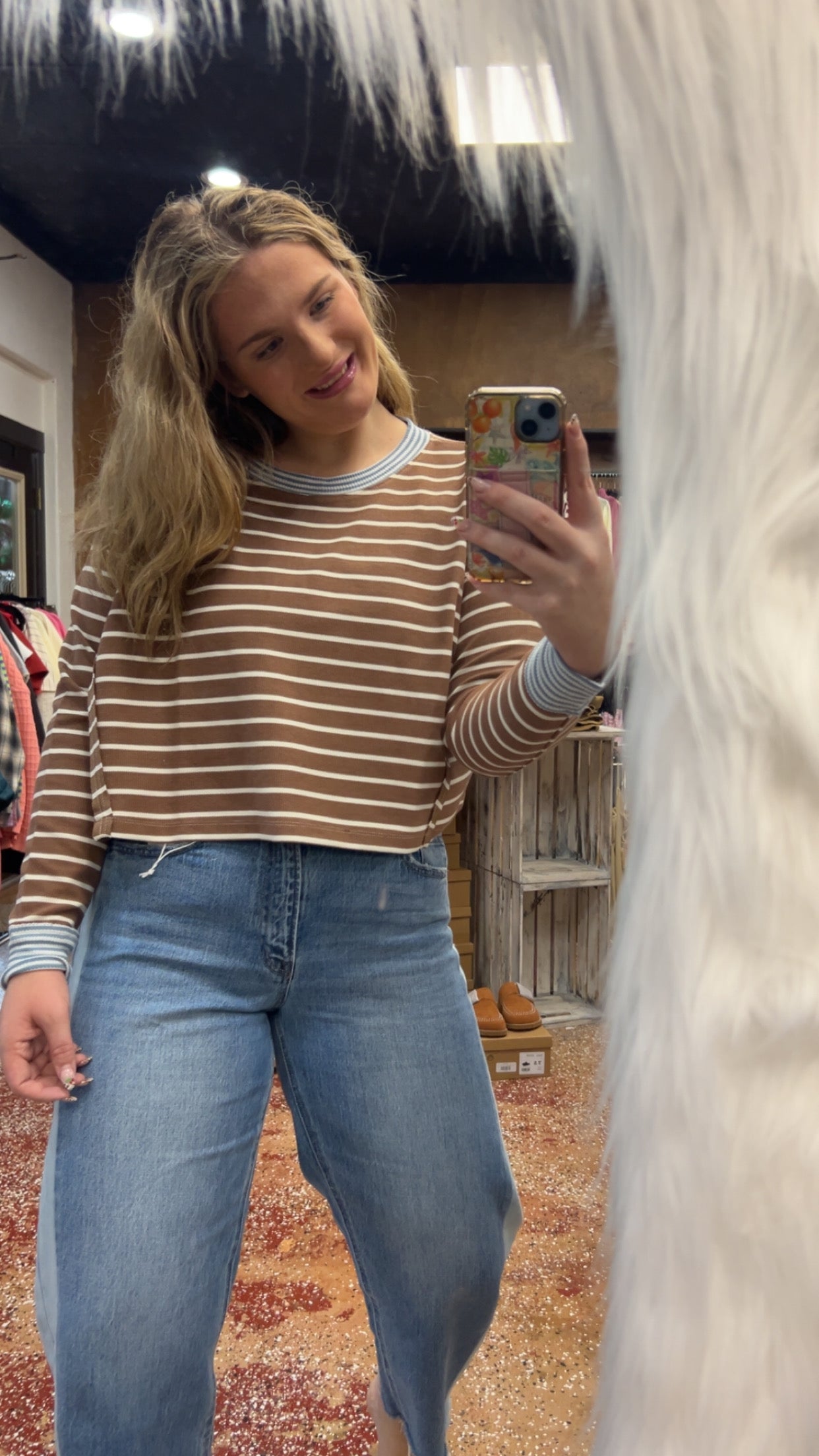 Coastal Cocoa Stripe Top