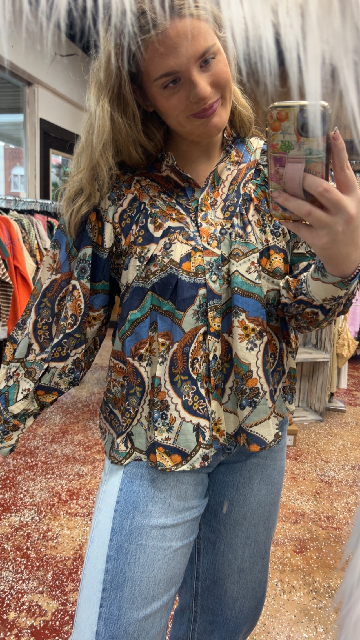 Sapphire parsley blouse