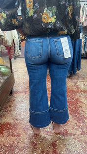 Risen button cuff jeans