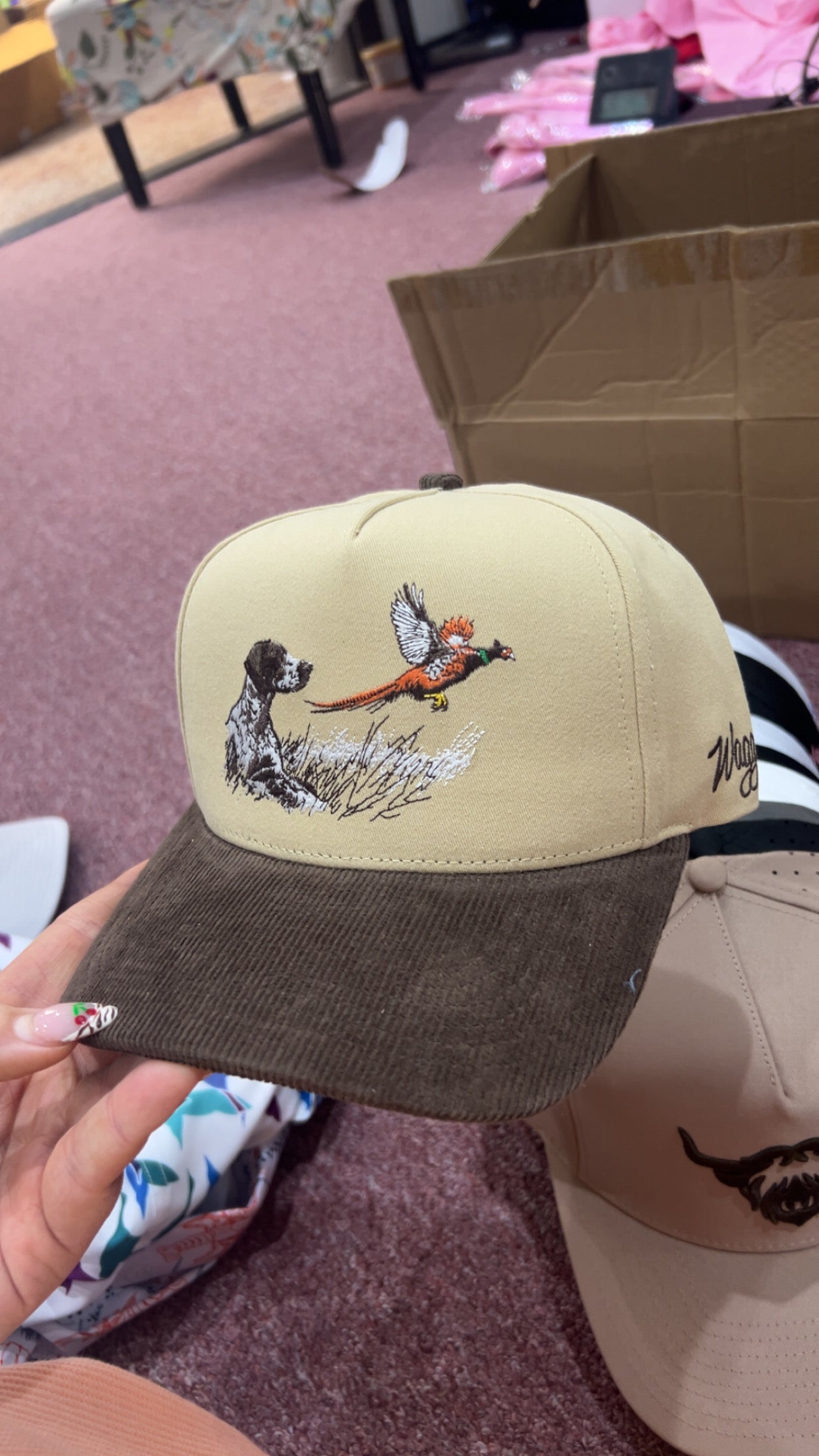 Corduroy duck hat