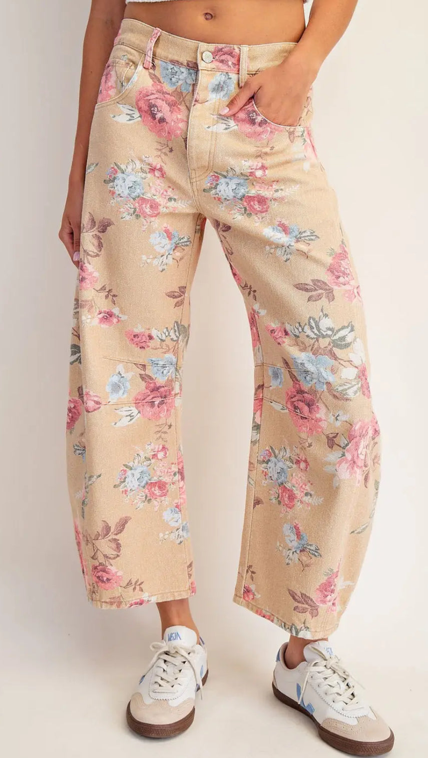 Blushing Prairie Floral Jeans