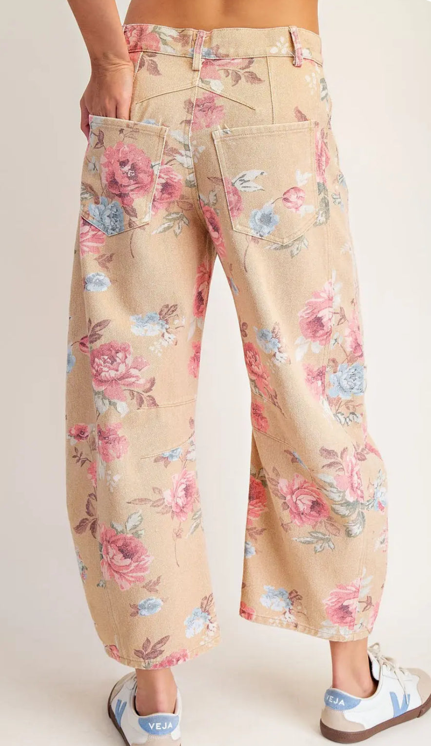 Blushing Prairie Floral Jeans
