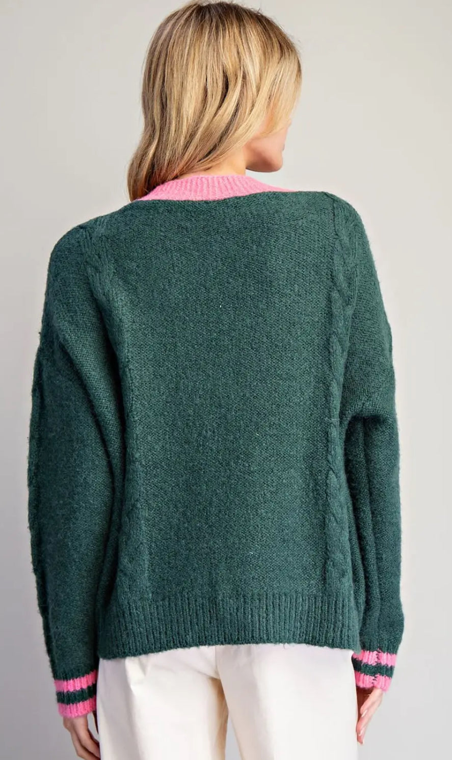 Evergreen Charm Colorblock Cardigan
