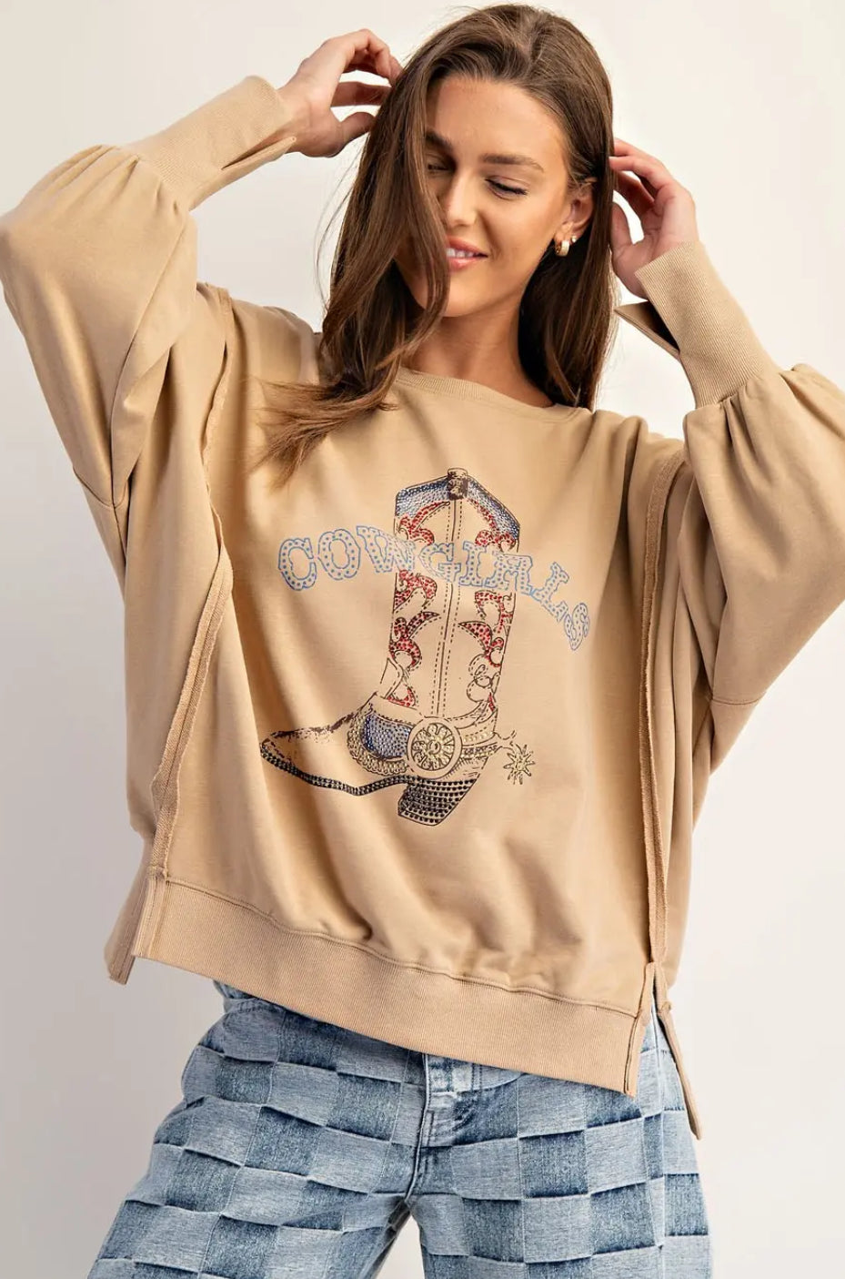 Rhinestone Cowgirl Boot Sweatshirt