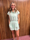 Mint green casual romper