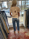 Cream and blue comfort tee