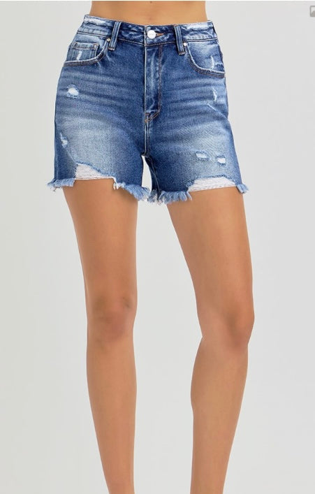 Julianna distressed risen Jean shorts