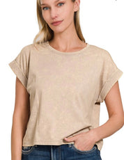 Cotton cuffed sleeve top
