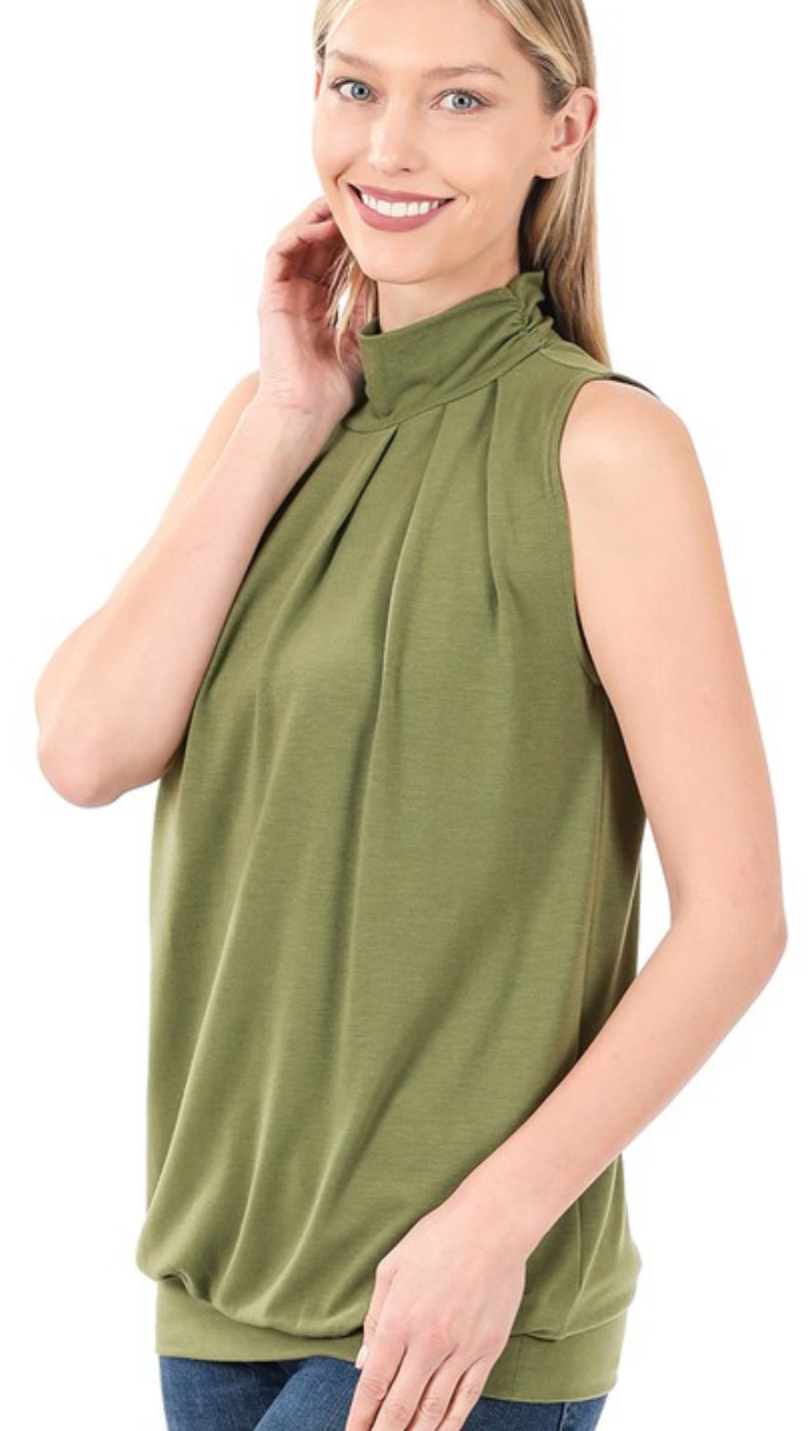 High neck flowy top