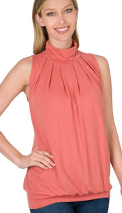 High neck flowy top