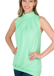 High neck flowy top
