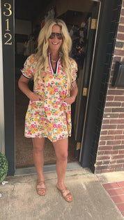 Golden garden polo dress