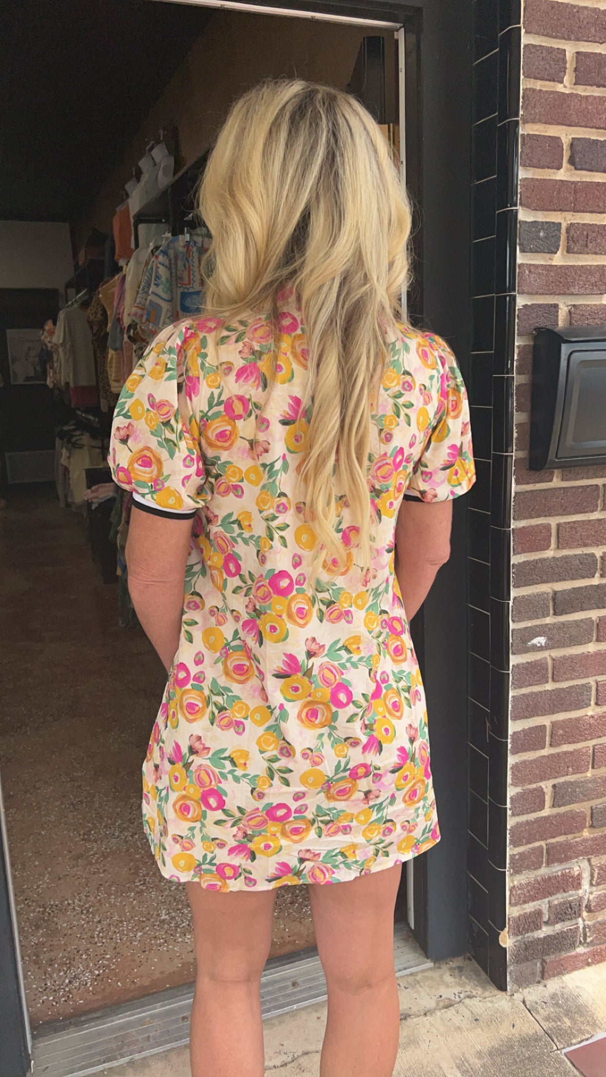 Golden garden polo dress