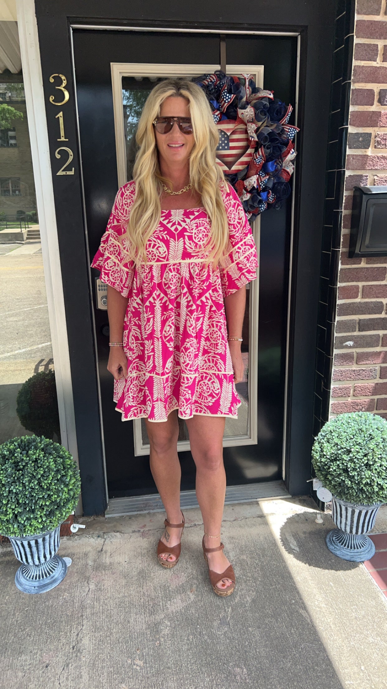 Palm paradise smocked dress