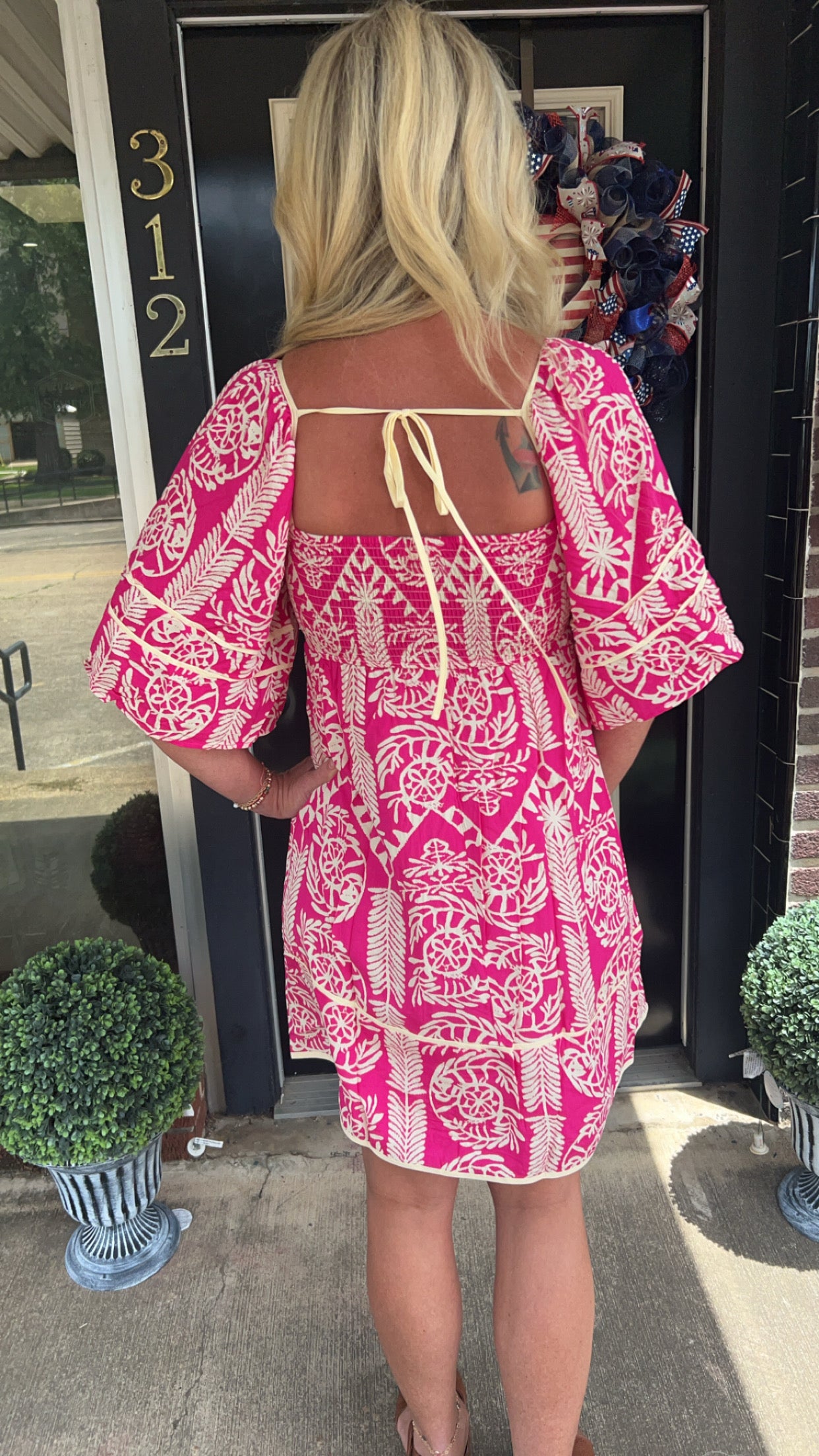 Palm paradise smocked dress