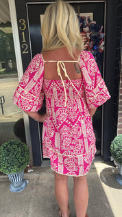 Palm paradise smocked dress
