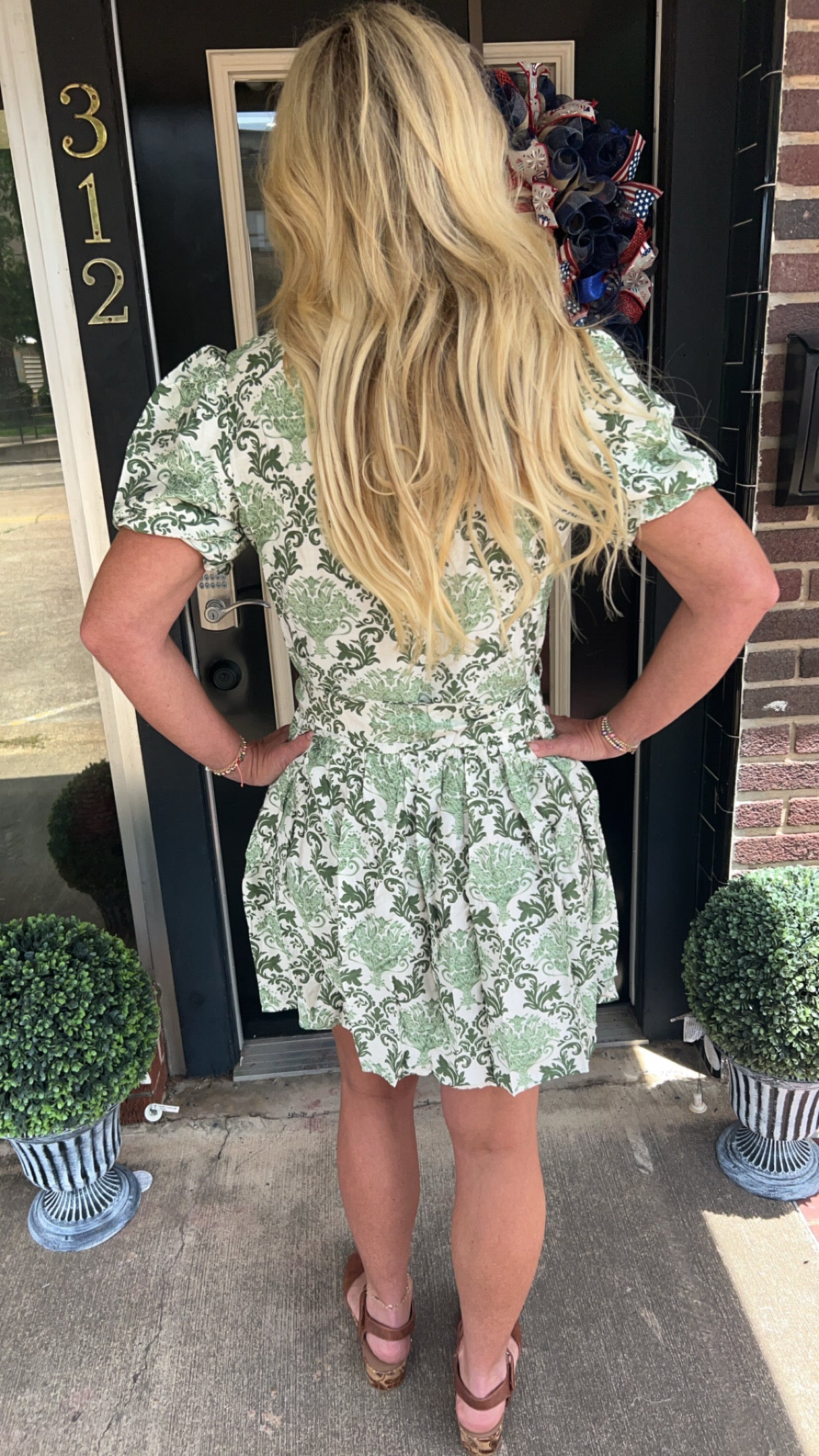 Sage manor belted dress