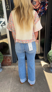 Harbor high button risen jeans