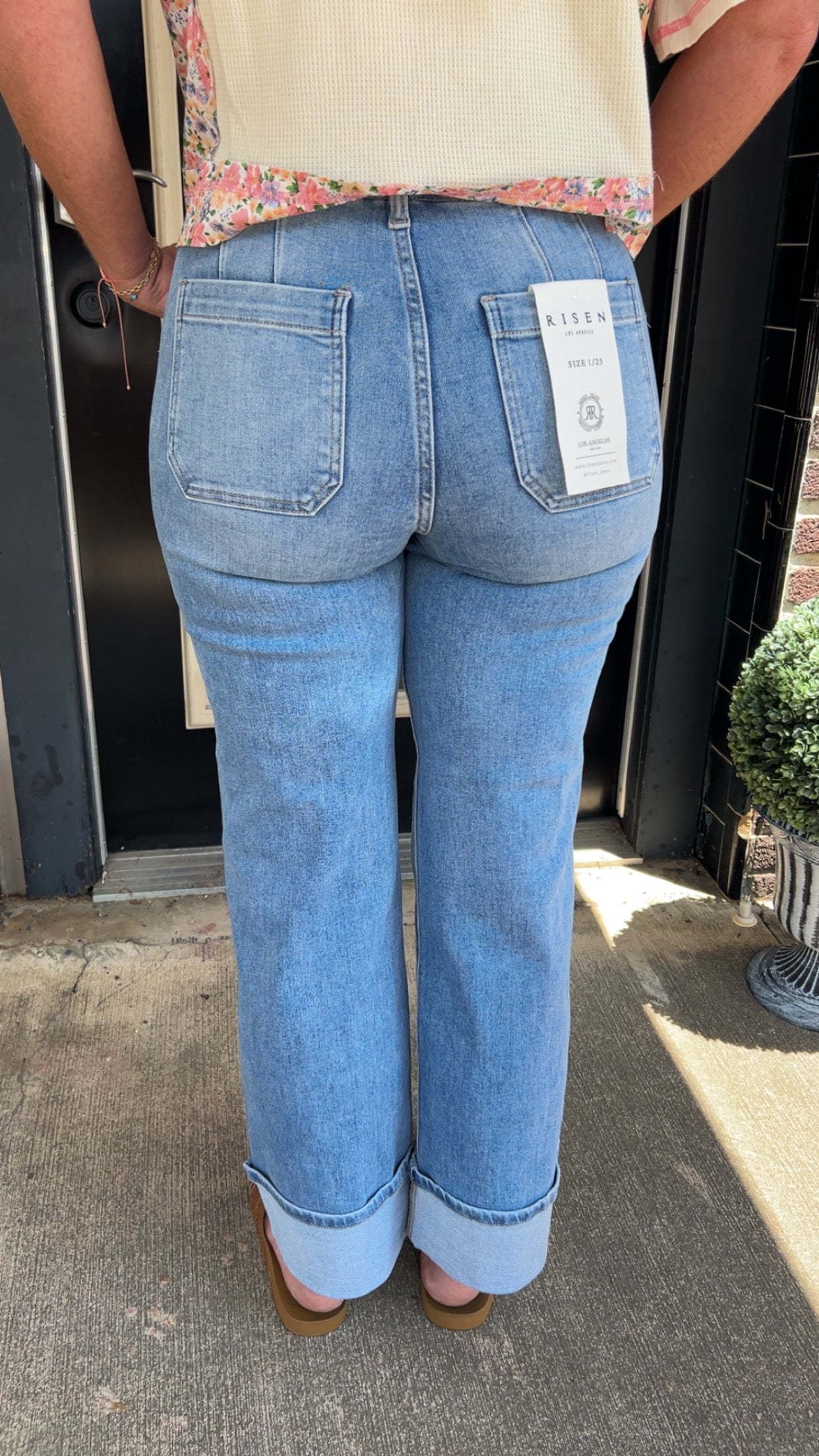 Harbor high button risen jeans