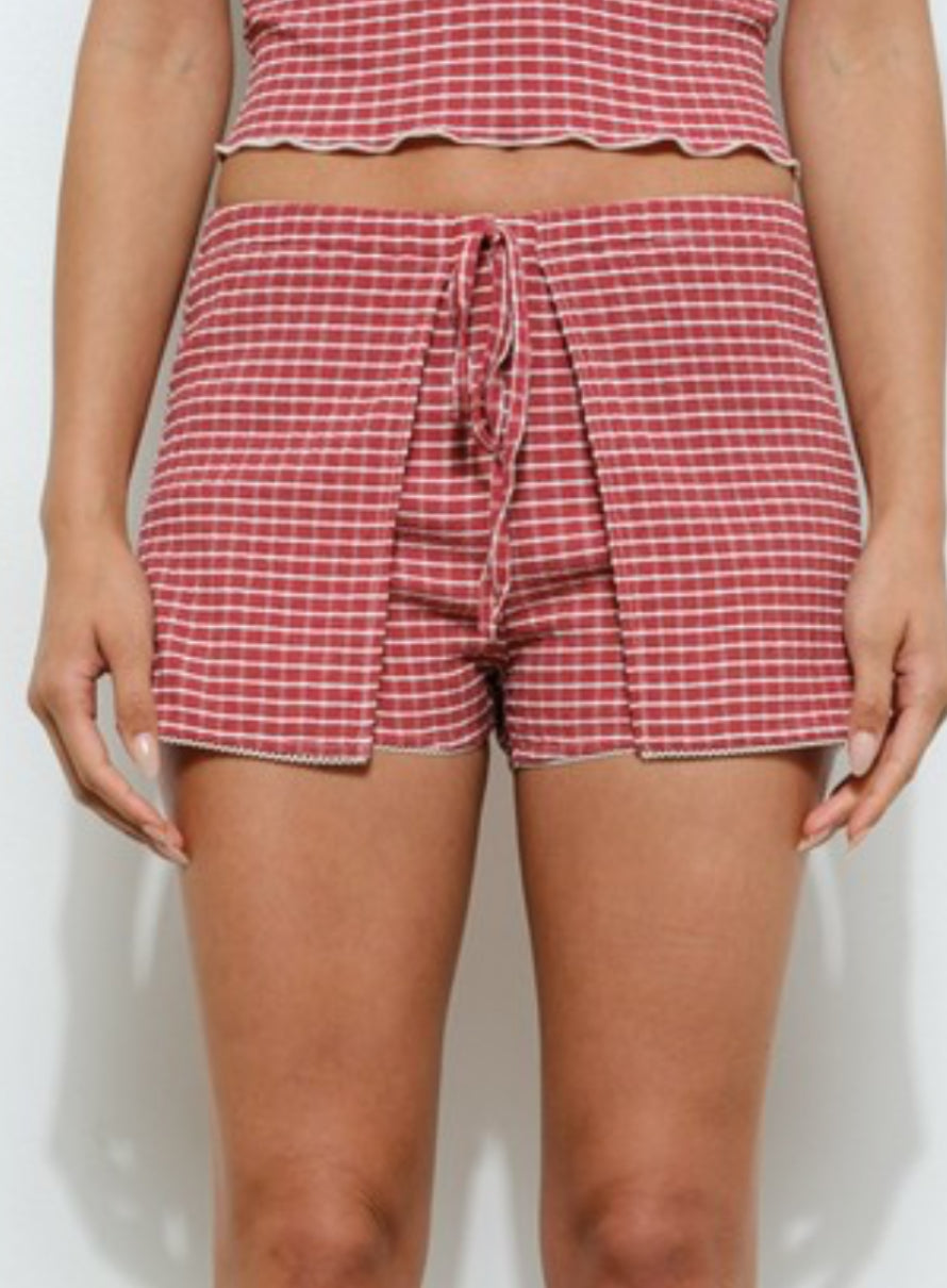 Seersucker micro skort
