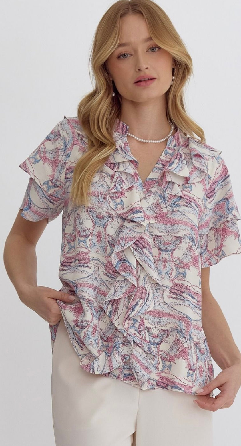 Watercolor whimsy blouse