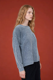 The Slow Morning Washed Ribbed Pocket Top