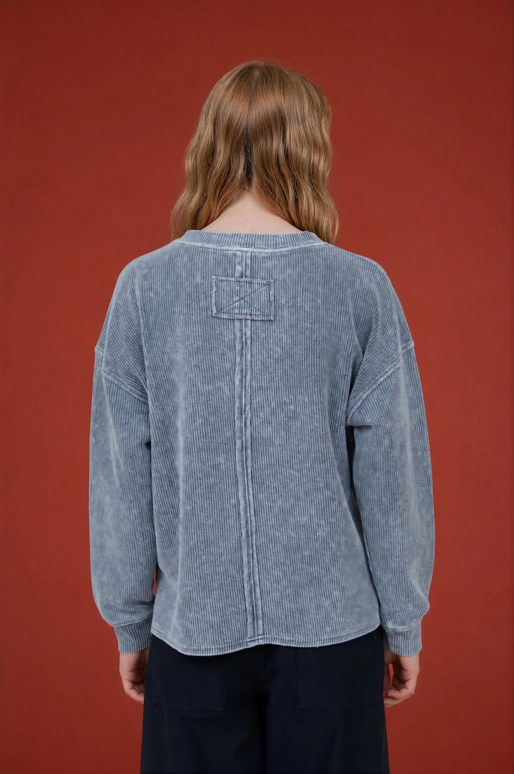 The Slow Morning Washed Ribbed Pocket Top