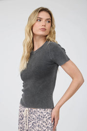 Ribbed Short Sleeve Top