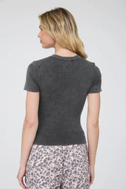 Ribbed Short Sleeve Top