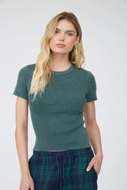 Ribbed Short Sleeve Top