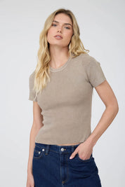 Ribbed Short Sleeve Top