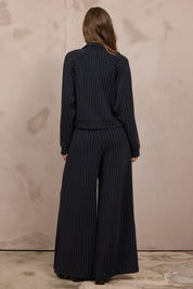 Raglan Pinstripe Cropped Zip-Up Jacket – vintage havanna