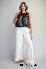 Midnight Shimmer Bubble Hem Top