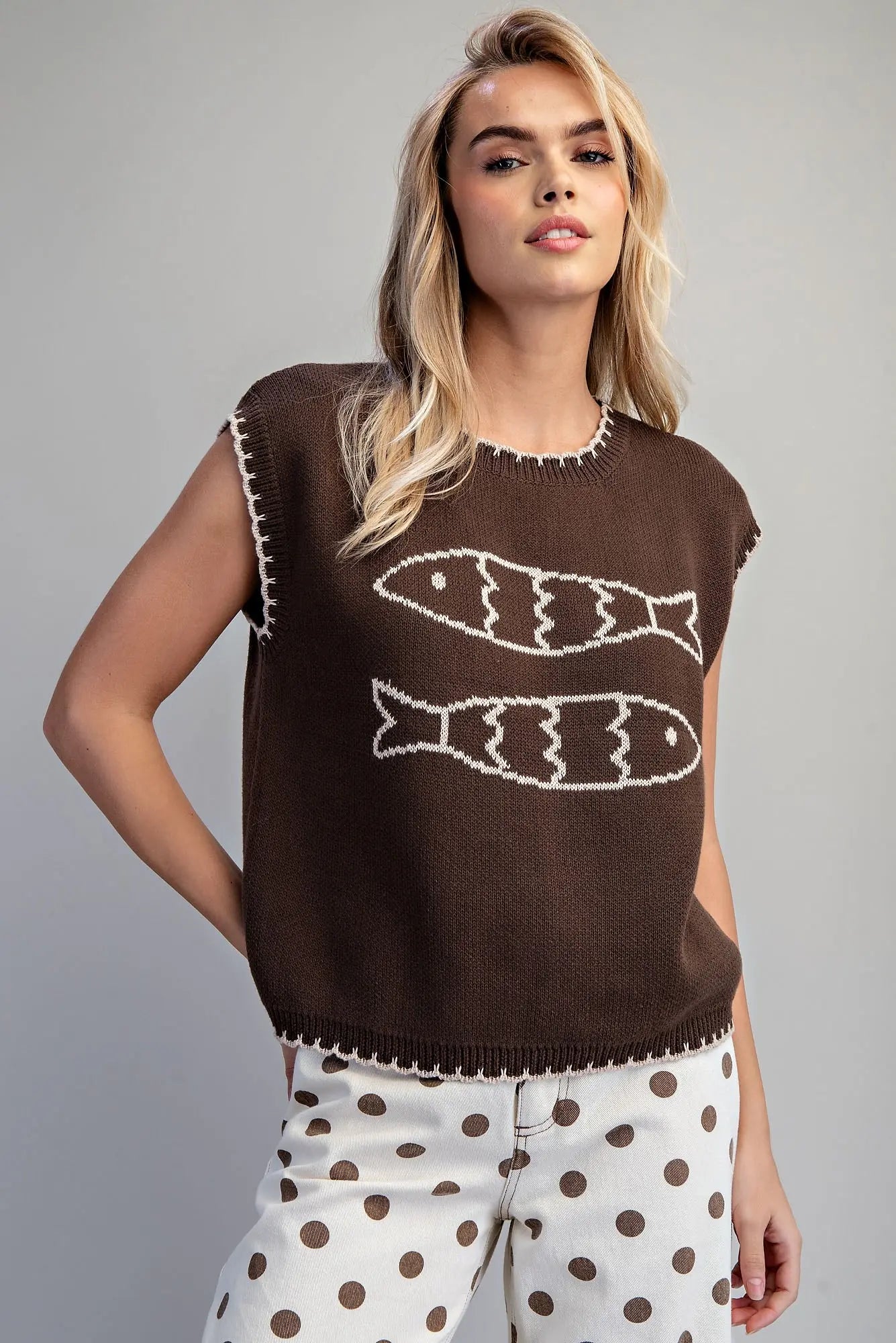 Gone Fishing Knit Sweater Vest