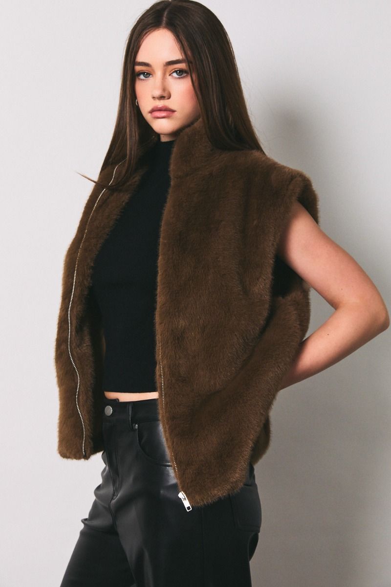 Cocoa Luxe Fur Vest
