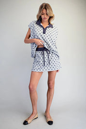 Polka Dot Polo Skort Set