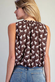 Wild Horse Bubble Hem Blouse